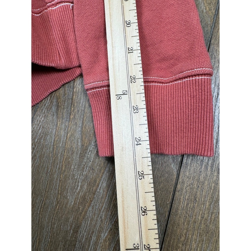 Quiksilver Men's XL Red Garment Dyed Pullover Hoodie Surf Skate Logo 3163 - Picture 4 of 5